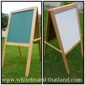 กระดานไวท์บอร์ด+ชอล์คบอร์ด(ขอบไม้-ขาไม้)2หน้า พับเก็บง่าย (whiteboard thailand)