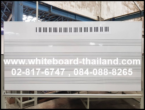 กระดานไวท์บอร์ดตีเส้น บรรทัด 5 เส้น สำหรับเรียนหรือสอนดนตรี พร้อมคีย์บอร์ดเปียโน ชนิดขาตั้งล้อเลื่อน สองหน้า (Whiteboard,ไวท์บอร์ดขาตั้ง)