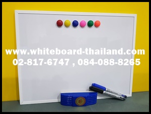 กระดานไวท์บอร์ด แม่เหล็ก แขวนผนัง (ขอบอลูมิเนียมสีขาว) "ไวท์บอร์ดทรงนอน" Whiteboard-Thailand